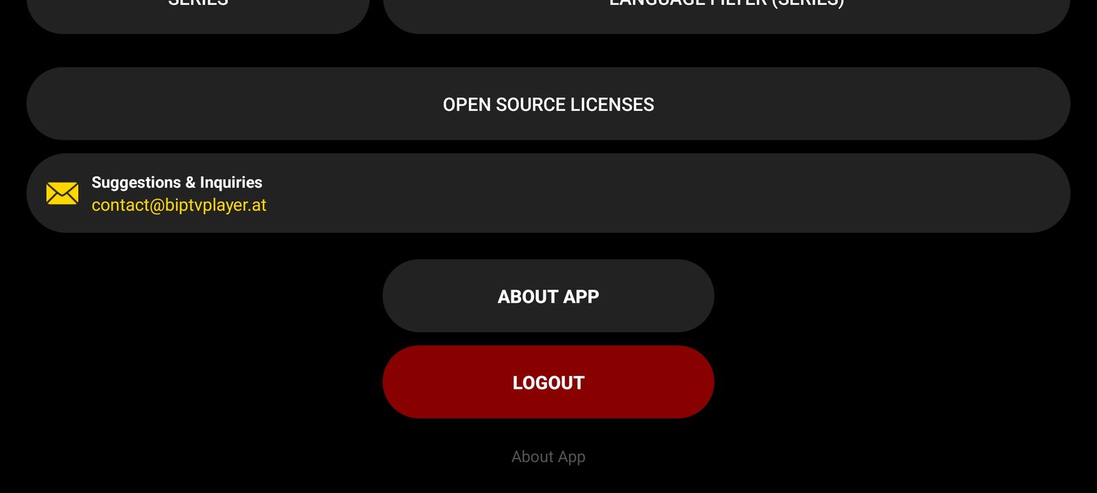 Settings — security